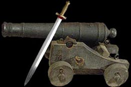 Canon de marine sur son affut - Sabre "briquet" d'infanterie de marine