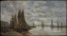 Port de Honfleur - Huile sur Panneau bois parqueté