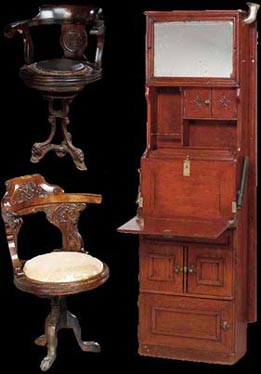 Fauteuils pied fonte et lavabo de paquebot