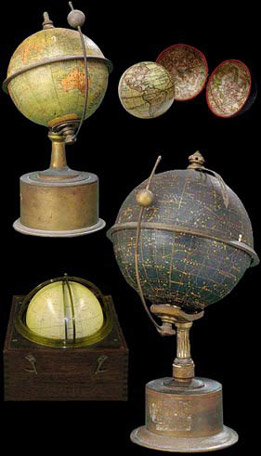 Globes terrestres - Globe céleste - Navisphère (Tête de veau)