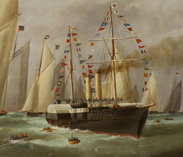 Edouard ADAM - Peintre Officiel de la Marine - Détail tableau goélette VELOX