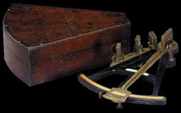 Octant à pinnule - Ebène ivoire et bronze