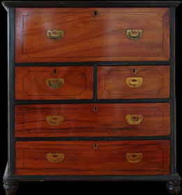 Commode secrétaire de Marine - Deuil de NELSON - 1805 - Camphrier et Ebène