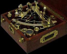 Sextant à lunette - bronze re-poli - limbe en argent